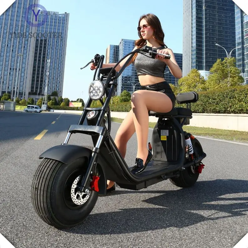Skuter Citycoco Sepeda Motor Listrik Cerdas, Skuter 2 Roda untuk Dewasa