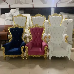 Bán Buôn Trẻ Em Cao Trở Lại Giá Rẻ Vua Throne Ghế Sang Trọng Cưới Nữ Hoàng Hoàng Gỗ Nhựa Sử Dụng Ghế Khách Sạn Sofa Để Bán