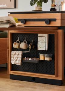 Demi-maison en bois rectangulaire table de dîner extensible cuisine de luxe îlot table à manger avec buffet - Product Image 3