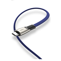 Nouveau câble de charge rapide USB Type C en cuivre pur avec coque en alliage d'aluminium tressé en tissu bleu foncé durable de 1 m 2 m pour imprimante Android