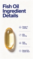 Huile de poisson oméga 3 naturelle de haute qualité personnalisée, meilleur prix, halal, gélules molles, santé de la peau et du système immunitaire, complément raffiné