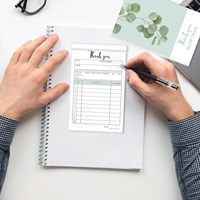 Carnet de factures en 2 exemplaires, carnet de commandes sans carbone coloré, carnet de reçus d'achat pour petites entreprises, blanc/jaune, 3,54 x 5,51 pouces