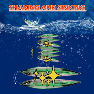Honoreal Popula Sinking Fishing Lure 150mm 60g Pencil Bait Stickbait <span class=keywords><strong>Plus</strong></span> Lure con Flash Flake per Acqua Salata Oceanica - Product Image 5