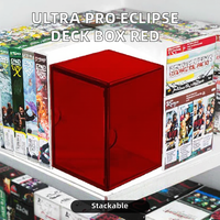 Boîte de rangement empilable Eclipse 2 pièces, petit format, rouge pomme, pour cartes Pokémon, baseball, basketball, football et autres cartes à collectionner