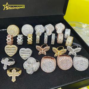 Promo Panas Berbagai Pilihan Cincin Hip Hop Pria Custom Iced Out VVS Moissanite Perak Sterling 925 Cincin Perhiasan Berlian untuk Pria - Product Image 4