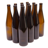 Bouteille en verre ronde de 750 ml personnalisée en usine avec bouchon en liège pour gin, whisky, vodka, spiritueux