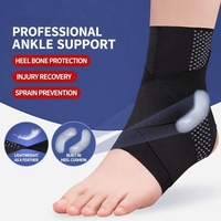 Attelle de cheville de compression légère et respirante en nylon et élasthanne avec coussinet de talon en silicone et enveloppe de cheville réglable