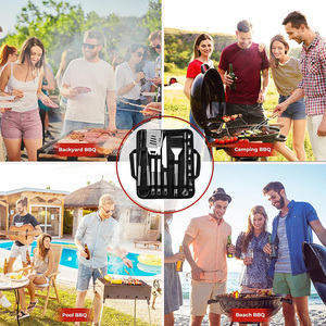Accesorios para Asar a la Parrilla, Juego de 15 Utensilios de Acero Inoxidable con Bolsa de Transporte, Kit de Parrilla para Acampar al Aire Libre - Product Image 6