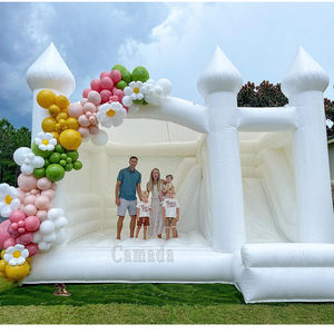 Location de fête Maison de rebond blanche Combo Château gonflable Glissière Maison de rebond en gros pour la décoration d'anniversaire et de mariage - Product Image 3