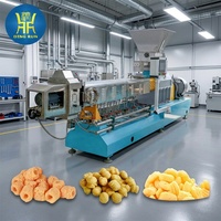 Ligne de production de snacks soufflés au maïs extrudés commerciaux, machine de fabrication de snacks au maïs à double vis de qualité supérieure
