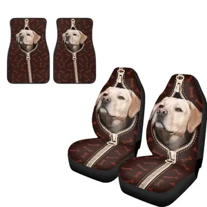 Universal Husky Dog Paw Pattern Car Seat Cushion Cover Installed Dirty Resistant Vehicle Floor Mat Factory Outlet Seat Protector