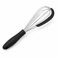 Fouet à œufs en acier inoxydable avec poignée TPR et spatule en silicone – Ustensile de cuisine manuel pour la pâtisserie – Offre spéciale