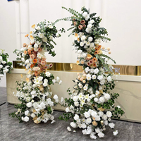 Arche de roses artificielles en soie couleur moka, élégante décoration de mariage et de fête, taille moderne personnalisable