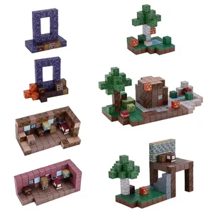 Mc My World Diy Perifere Magneet Speelgoed Mijn Geassembleerde Magnetische Blok Bouwstenen Kinderen Puzzel Model Cadeau