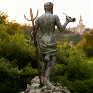 Statue de dieu de la mer classique en bronze moulé sur mesure grandeur nature pour la sculpture d'art moderne en plein air - Product Image 2