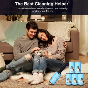 Remplacement de la poussière extra collante domestique avec poignée en plastique à 2 rouleaux avec un mouvement de roulement rapide et facile pour la fourrure et les vêtements d'animaux domestiques - Product Image 4
