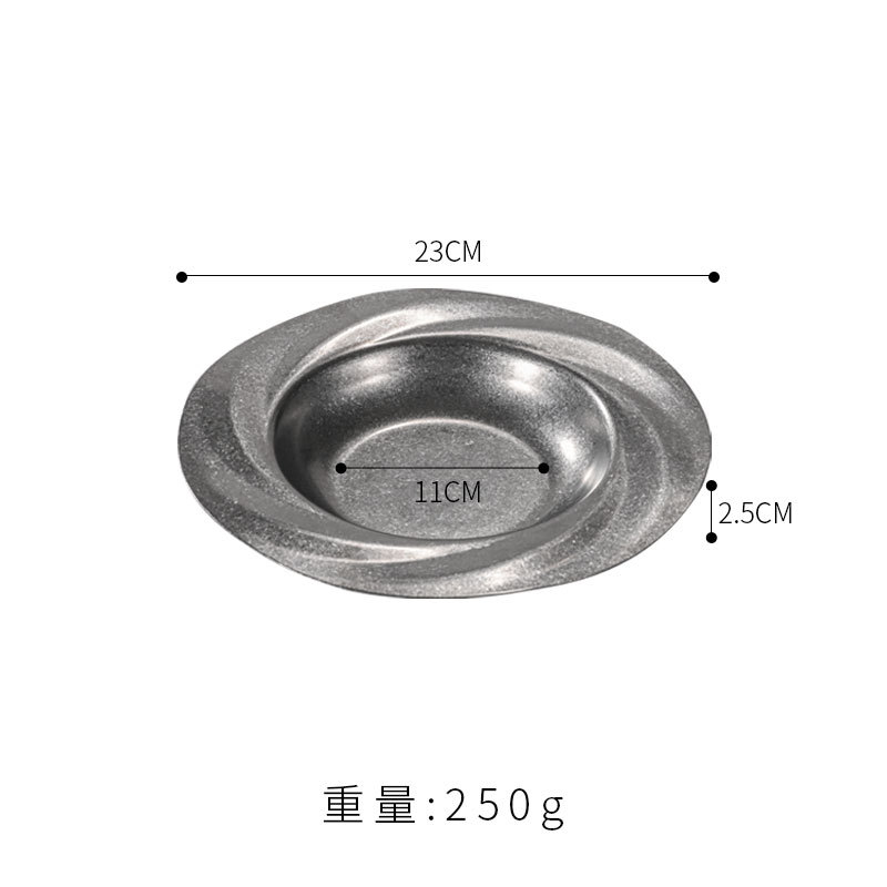 Assiette Cyclone 23 cm (Argent Vintage)