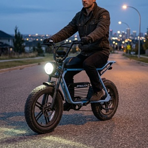 Vélo électrique de style cyclomoteur rétro avec pneus larges de 20 pouces, vélo électrique <span class=keywords><strong>vintage</strong></span> Scrambler pour les trajets urbains et les tout-terrain pour adultes - Product Image 6
