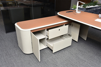 Bureau de bureau de luxe en cuir Pu de style moderne, mobilier de bureau, table de direction et de patron