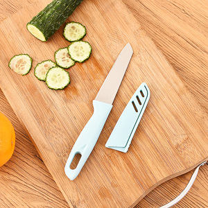 Fruit Knives Stainless Steel 3 Piece <b>Set</b> With Sheath Portable Kitchen <b>Tools</b> Candy Color For Peeling Slicing - Product Image 3