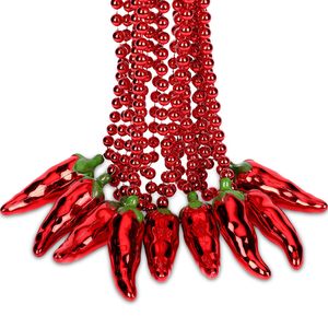 Collier de <span class=keywords><strong>perles</strong></span> de piment collier de faveur de fête mexicain Cinco de Mayo <span class=keywords><strong>Fiesta</strong></span> décoration de fête Mardi Gras accessoires de déguisement - Product Image 1