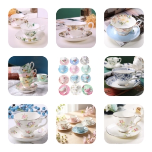 Classic European Style Flower Design Eco-Friendly Bone China 200ml Coffee Cup Saucer <strong>Set</strong> Drinkware Fresh Afternoon <strong>Tea</strong> <strong>Gift</strong> - Product Image 5