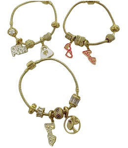 <span class=keywords><strong>Pulsera</strong></span> Delicada con Dije de Corazón Chapado en Oro para Mujer, <span class=keywords><strong>Ajustable</strong></span>, con Cuerda Trenzada, Joyería de Moda al por Mayor - Product Image 2