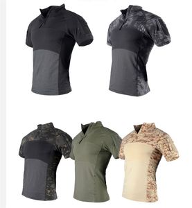 Camiseta Táctica Deportiva DFT904 Verde y Negra con Camuflaje Desértico Digital para Deportes al Aire Libre y Camping, de Manga Corta con Bolsillos en el Brazo - Product Image 6
