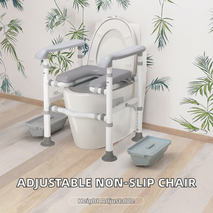 Chaise de toilette et de douche portable antidérapante à hauteur réglable pour personnes <span class=keywords><strong>âgée</strong></span>s – Équipement de sécurité pour salle de bain - Product Image 2