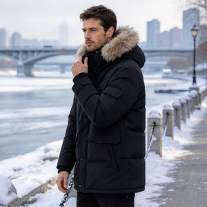 Manteau d'hiver épais et chaud personnalisé pour homme, parka à capuche en fourrure, coupe-vent, imperméable, veste matelassée isolante, fabricant TKAN1094 - Product Image 4