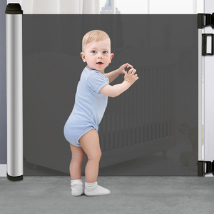 Cancelletto di Sicurezza Retrattile in Rete Metallica per Scale e Porte, Protezione per Bambini e Animali Domestici, Sicurezza Interna - Product Image 5