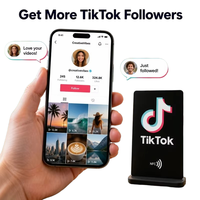 Carte NFC personnalisée TikTok pour réseaux sociaux – Suivez en un clic – Vente en gros PVC OEM/ODM – Faible MOQ pour créateurs, influenceurs, vlogueurs et petites entreprises