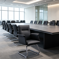 Chaise de bureau exécutive moderne ergonomique confortable à hauteur réglable avec base en acier et revêtement en cuir PU pivotante pour la maison et les bureaux professionnels