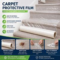 Film de protection auto-adhésif souple en PE imperméable pour tapis, construction, voitures, supermarchés et épiceries (OEM)