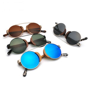 מותג מעצב זול דיג נהיגה באיכות גבוהה מקוטב רטרו עגול במבוק עץ משקפי שמש - Product Image 2