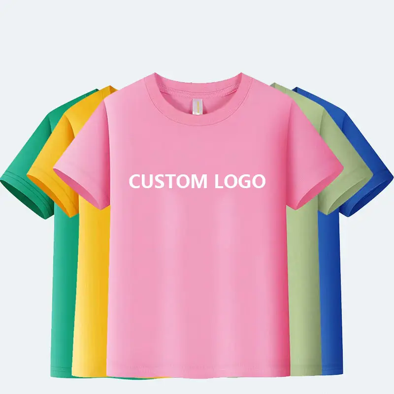 Custom Logo Effen T-Shirt Bulk Kids 100% Katoenen T-Shirt Kid Kinderen Effen T-Shirts