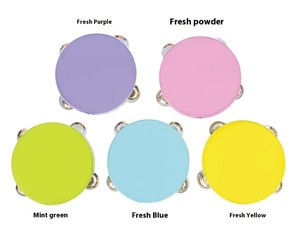 गर्म बिक्री 6/8 इंच खिलौना उपकरण प्लास्टिक/लकड़ी का हाथ ड्रम नृत्य प्रोप्स टेम्बोरिन शैली - Product Image 2