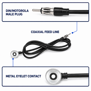 <span class=keywords><strong>Antenne</strong></span> radio universelle pour voiture à deux sections, longue, AM FM, réglable, à fixer sur le toit ou le pare-chocs, avec câble pour véhicule, camion, SUV - Product Image 3
