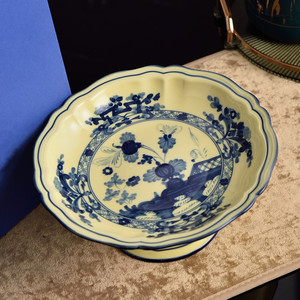 Plato para Frutas de Porcelana de Estilo Italiano Retro Clásico, con Base Alta, Esmaltado, Duradero, Ecológico, Personalizable, Vajilla para Hotel - Product Image 6