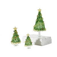 Modernes Mini-Murano-Glas Weihnachtsbaum-Set Handgefertigte Kristall-Weihnachtsbaum-Figuren für Büro-Schreibtisch Tischdekoration Feiertagsgeschenke