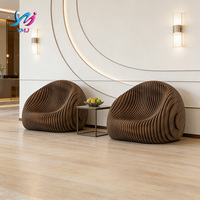 Sillón de Madera Maciza Paramétrico CNC, Diseño Moderno para Sala de Estar, Dormitorio, Apartamento, Exterior, Ecológico, Duradero, para el Hogar