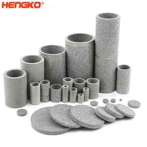 Sintered Filter HENGKO 0.2 To 120 Microns Porous Sintered Filter SUS 316L SS Stainless Steel Gas Liquid Solid Filtration Round Or Customized