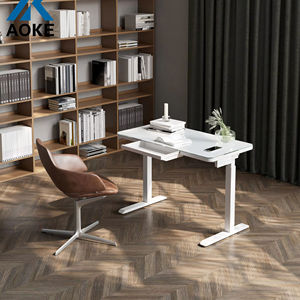 مكتب كهربائي مستطيل بمحرك مزدوج يستقر في الجلوس 3 مراحل قابل للتعديل كهربائي أبيض - Product Image 5