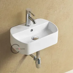 Bacia de banheiro para parede de superfície sólida, pendurado na parede, vanity, cera de porcelana, lavatório