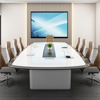 Table de conférence rectangulaire 12 places de 2,74 m en MDF pour salle de réunion, bureau, salle à manger, usage commercial – Vente en gros