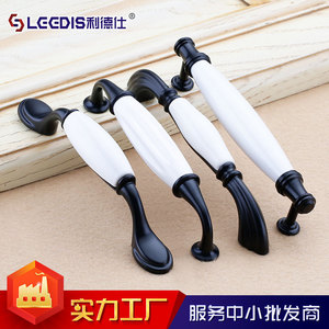 Ceramic <b>Cabinet</b> Handles Oval Black White Farmhouse Style Drawer Door Hardware Durable 6119 6036 - Product Image 3