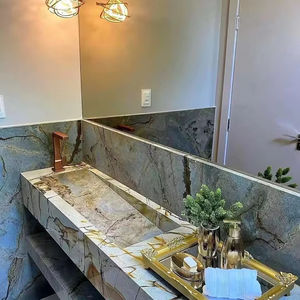 Encimera de piedra Natural única de lujo, losa de cuarcita de <span class=keywords><strong>Roma</strong></span> profunda azul para Interior Villa, cocina diseñada - Product Image 3