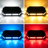 Barre LED 42W, 10 modes stroboscopiques, gyrophare d'avertissement, fixation magnétique sur toit, boîtier PC, plusieurs couleurs, éclairage pour les secours et l'ingénierie