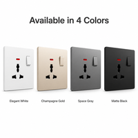Xanmoo - Panel de Interruptor de Pared de Alta Calidad con Control Único de 16A, con Luz Indicadora, Color Blanco