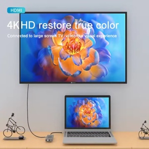 Estación de acoplamiento de aluminio tipo C para carga inalámbrica 4K HDTV 1080P <span class=keywords><strong>VGA</strong></span> 1000M RJ45 USB 3,0 <span class=keywords><strong>Adaptador</strong></span> de concentrador USB 13 en 1 Concentrador USB C - Product Image 3